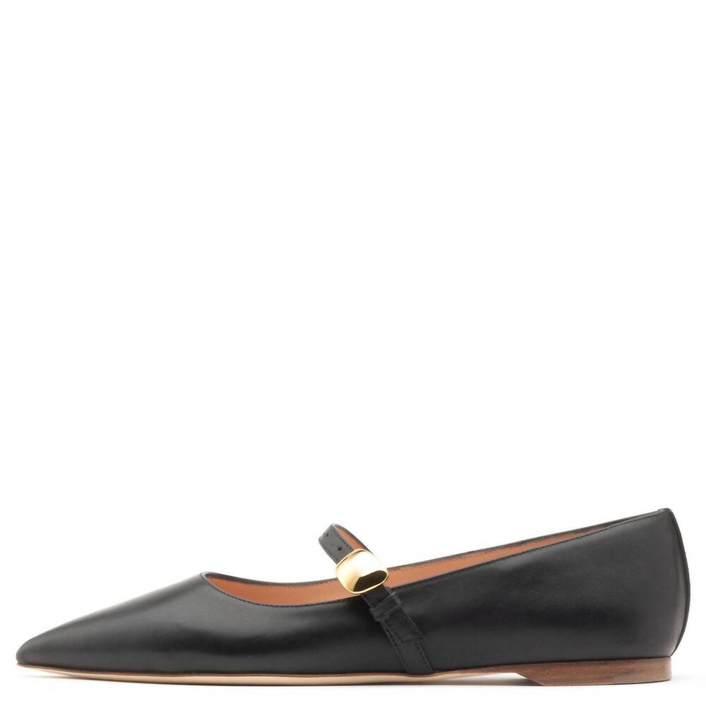 NEW RUPERT SANDERSON women's innis pointed toe flats in black - Picture 3 of 7